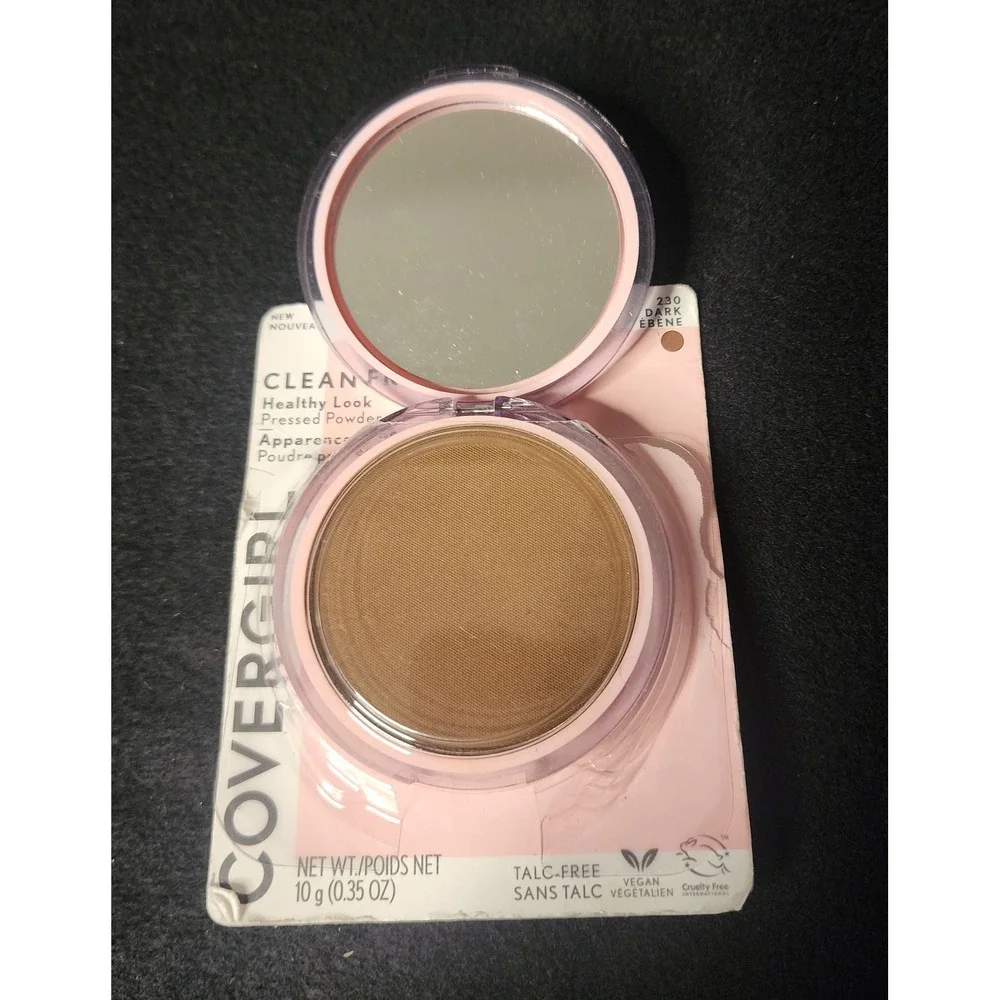 Covergirl Clean Fresh Pressed Powder 230 Dark Ebene Talc-Free Vegan Makeup 0.35z